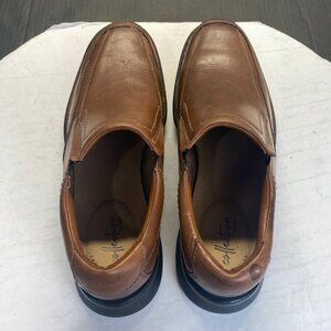 Clarks 14885  Mens Brown Leather Slip On Dress Loafers Shoes Size 12M Square Toe
